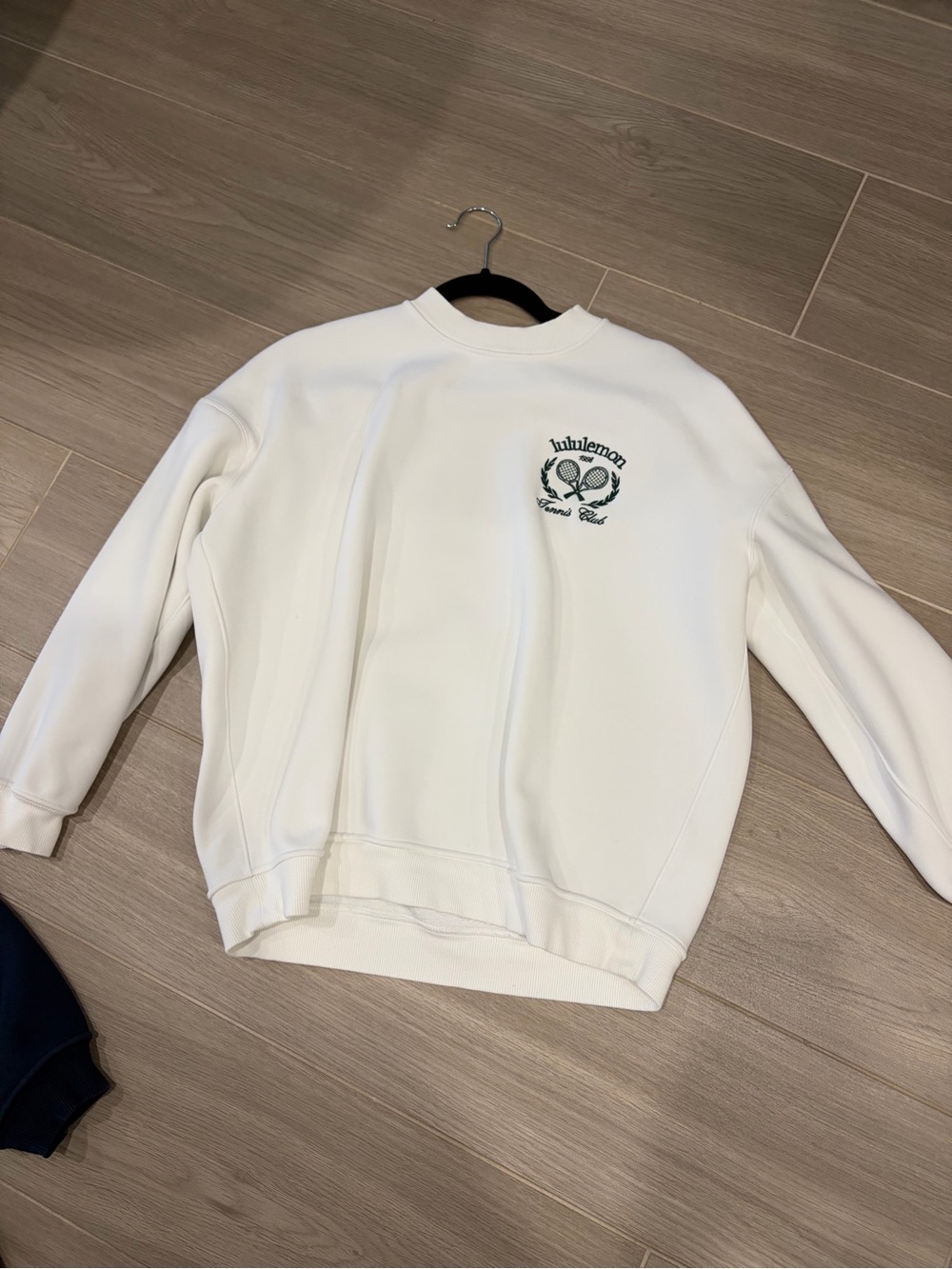 lululemon athletica White Crewneck Sweatshirt with Subtle Logo